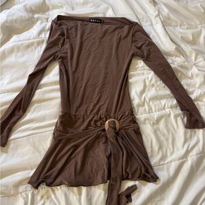 Motel Rocks Chocolate Long Sleeve Dress